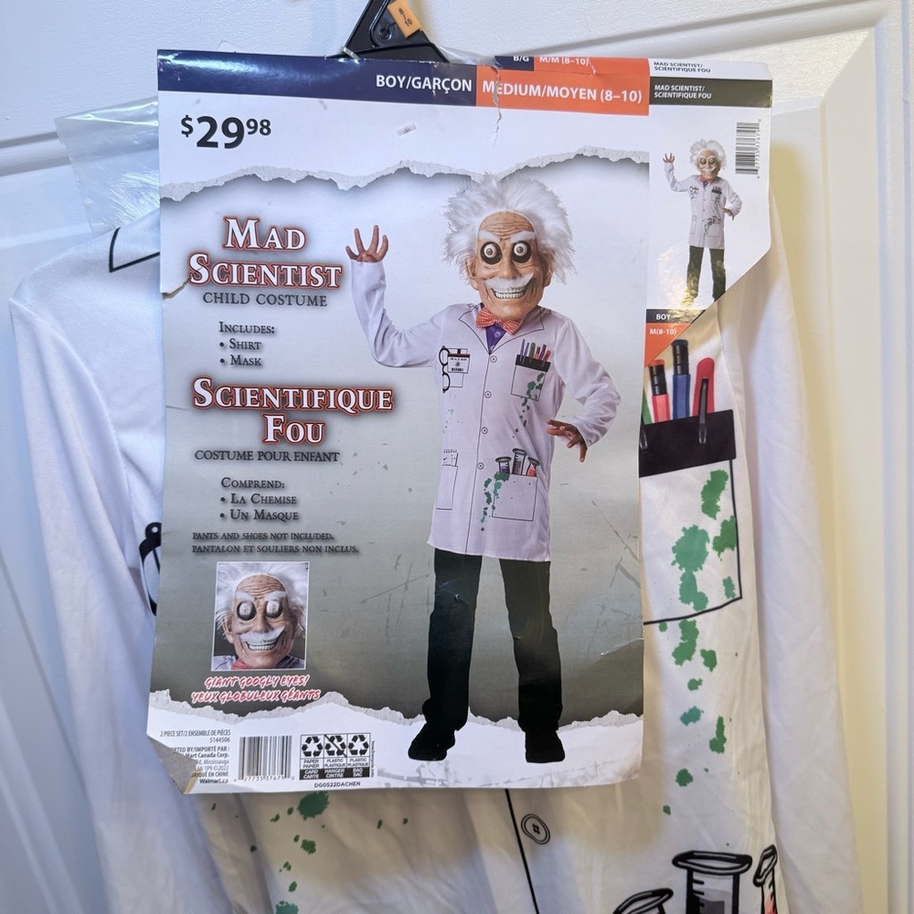 Mad Scientist Kids Costume - White and Black